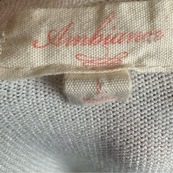 Ambiance white long sleeve half ribbed sweater top size large - Picture 5 of 6